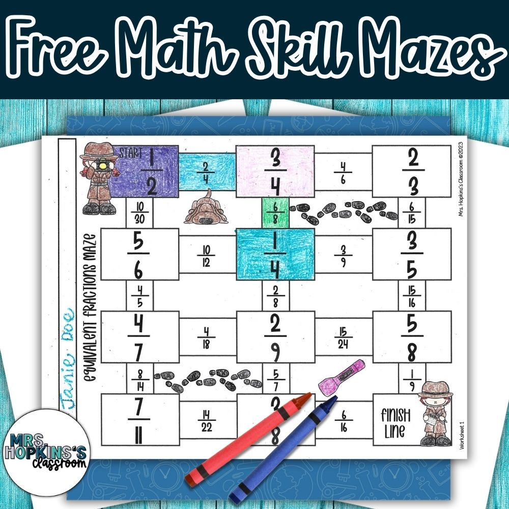 Free Math Skills Mazes