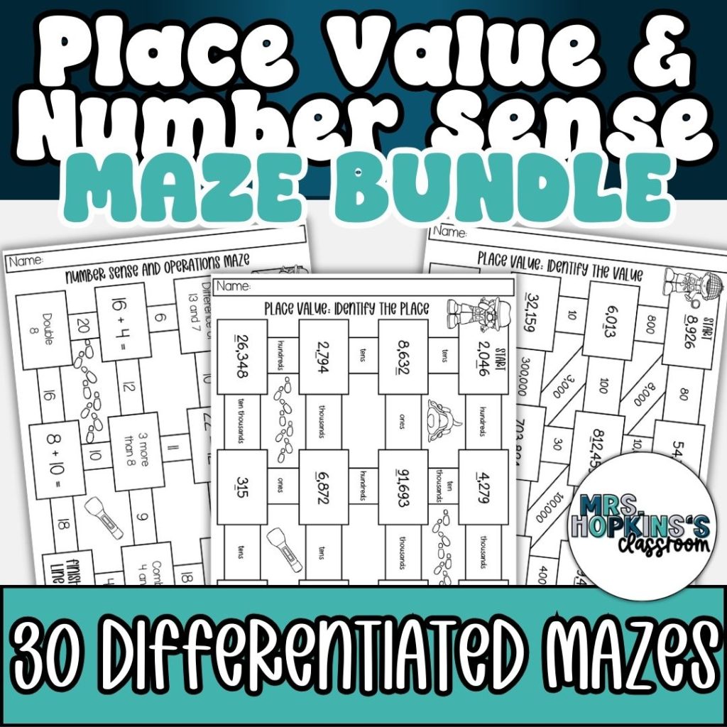 Place Value and Number Sense Mazes