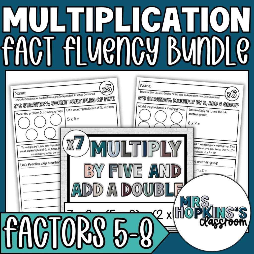 Multiplication Fact Fluency Bundle Factors 5-8