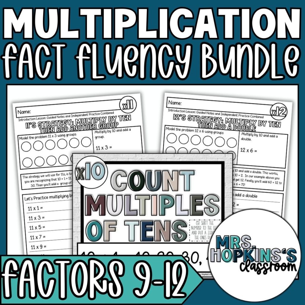 Multiplication Fact Fluency Bundle Factors 9-12